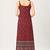 Maroon cotton ajrak printed sleeveless straight kurta