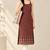 Maroon cotton ajrak printed sleeveless straight kurta