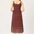 Maroon cotton ajrak printed sleeveless straight kurta