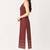 Maroon cotton ajrak printed sleeveless straight kurta