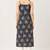 Navy cotton printed sleeveless straight kurta