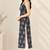Navy cotton printed sleeveless straight kurta