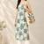 Blue cotton printed sleeveless straight kurta