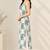 Blue cotton printed sleeveless straight kurta