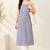 Grey cotton printed sleeveless straight kurta