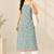 Blue cotton printed sleeveless straight kurta