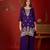 Purple embroidery vichitra silk kurta with pant and duptta