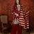 Maroon embroidery vichitra silk kurta with pant and duptta