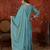 Blue embroidery rayon shimmer kurta with plazzo and duptta