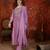 Lavender embroidery muslin kurti with pant and duptta