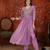 Lavender embroidery muslin kurti with pant and duptta