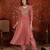 Rose pink embroidery muslin kurti with pant and duptta