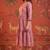 Pink printed cotton flare dress
