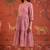 Pink printed cotton flare dress