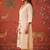 Peach embroidery with digital print coton kurta with pant