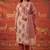 Maroon printed cotton kurta with pant and duptta