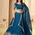  TEAL GREEN CRUNCHY SILK PARTY WEAR EMBROIDERY LEHNGHA CHOLI 