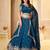  TEAL GREEN CRUNCHY SILK PARTY WEAR EMBROIDERY LEHNGHA CHOLI 