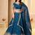  TEAL GREEN CRUNCHY SILK PARTY WEAR EMBROIDERY LEHNGHA CHOLI 