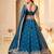  TEAL GREEN CRUNCHY SILK PARTY WEAR EMBROIDERY LEHNGHA CHOLI 
