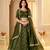 GREEN CRUNCHY SILK PARTY WEAR EMBROIDERY LEHNGHA CHOLI 