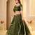 GREEN CRUNCHY SILK PARTY WEAR EMBROIDERY LEHNGHA CHOLI 