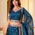  TEAL GREEN CRUNCHY SILK PARTY WEAR EMBROIDERY LEHNGHA CHOLI 