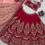 Red Mul Chanderi Thread Sequence with Cutwork lehenga choli and duppta