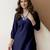 Navyblue stylish soft viscose silk kurta and pant casual wear co-ord set