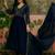 Blue color vichitra silk fabric smart and girlie ethnic kurta set