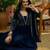 Blue color vichitra silk fabric smart and girlie ethnic kurta set