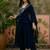 Blue color vichitra silk fabric smart and girlie ethnic kurta set