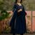 Blue color vichitra silk fabric smart and girlie ethnic kurta set
