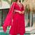 Pink color vichitra silk fabric smart and girlie ethnic kurta set