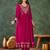 Pink color vichitra silk fabric smart and girlie ethnic kurta set