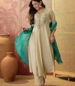 Chiku color rayon fabric smart and girlie ethnic kurta set