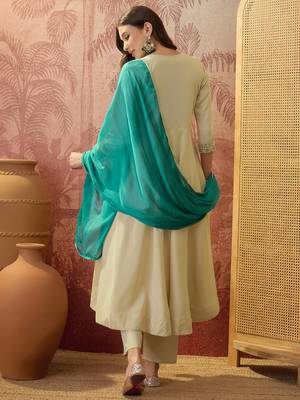 Chiku color rayon fabric smart and girlie ethnic kurta set 2