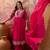 Pink color vichitra silk fabric smart and girlie ethnic kurta set