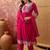Pink color vichitra silk fabric smart and girlie ethnic kurta set