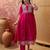 Pink color vichitra silk fabric smart and girlie ethnic kurta set