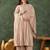Beige color silk fabric smart and girlie ethnic kurta set