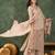 Beige color silk fabric smart and girlie ethnic kurta set