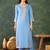 Sky blue color silk fabric smart and girlie ethnic kurta set