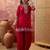 Red color vichitra silk fabric smart and girlie ethnic kurta set