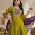 Olive color vichitra silk fabric smart and girlie ethnic kurta set