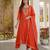 Orange color silk fabric designer embroidery work graceful partywear attire for girls
