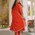 Orange color silk fabric designer embroidery work graceful partywear attire for girls
