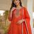 Orange color silk fabric designer embroidery work graceful partywear attire for girls