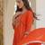 Orange color silk fabric designer embroidery work graceful partywear attire for girls