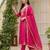 Pink color silk fabric designer embroidery work graceful partywear attire for girls